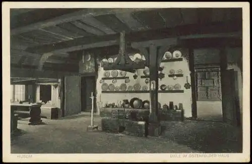 Ansichtskarte Husum Diele im Ostenfelder Haus 1928