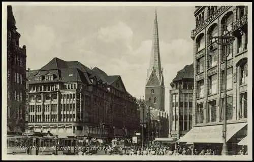 Ansichtskarte Altstadt-Hamburg Mönckebergstraße 1930