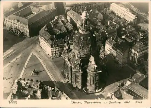 Dresden Luftbild - Frauenkirche v. d. Zerstörung 1945/1963 Walter Hahn:12965