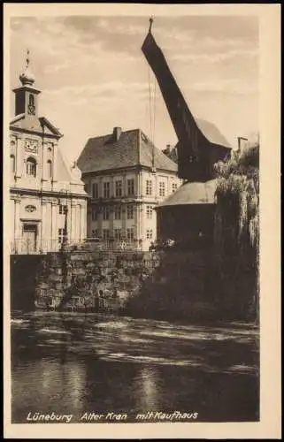 Ansichtskarte Lüneburg Kaufhaus mit Kran 1940