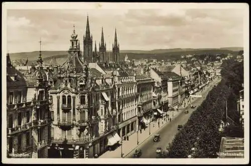 Ansichtskarte Wiesbaden Wilhelmstraße - Fotokarte 1930