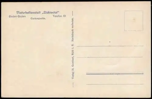 Baden-Baden Naturheilanstalt Lichtental - Holzhütten Hütte Luise 1929