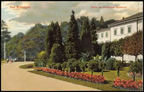 Bad Wildungen Partie am Fürstlichen Badehotel - Stimmungsbild 1912