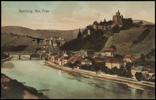 Ansichtskarte Saarburg/Trier Blick auf die Stadt 1912