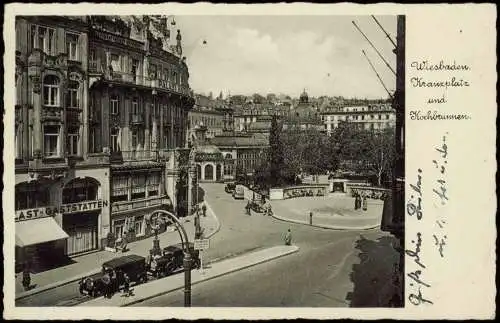 Ansichtskarte Wiesbaden Kranzplatz Gaststätte 1935