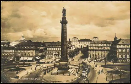 Ansichtskarte Wiesbaden Hauptplatz, Straße Siegessäule 1938