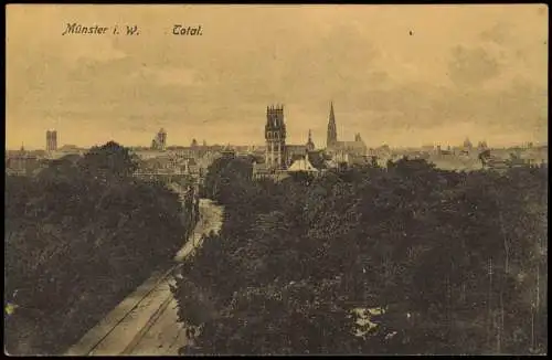 Ansichtskarte Münster (Westfalen) Straßenpartie in der Stadt 1911