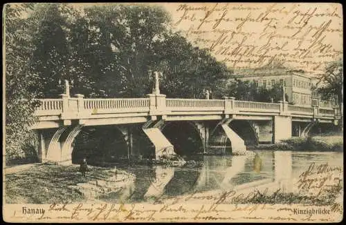 Ansichtskarte Hanau Kinzigbrücke 1906