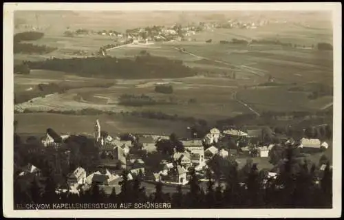 Ansichtskarte Schönberg-Bad Brambach Blick vom Kapellenberg 1933