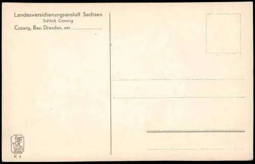 Ansichtskarte Coswig (Sachsen) Landesversicherungsanstalt Sachsen Schloß 1932