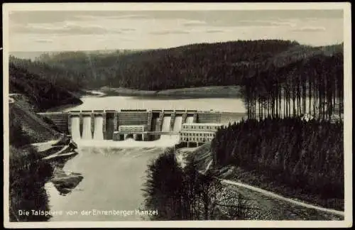 Lauenhain-Mittweida Die Talsperre von der Ehrenberger Kanzel 1937