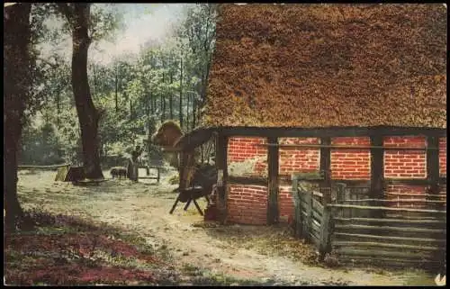 Ansichtskarte Fischerhude Das Malerdorf. Auf der Flachsbrake. 1912