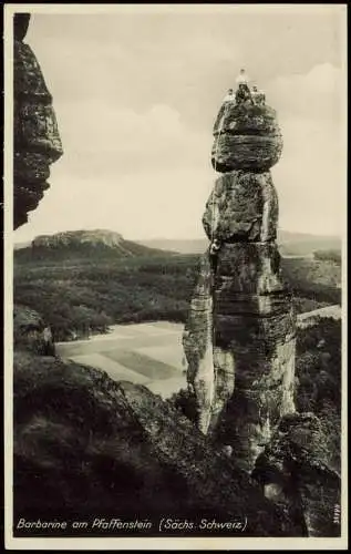 Königstein Sächsische Schweiz  Pfaffenstein und Barbarine Bergsteiger 1938