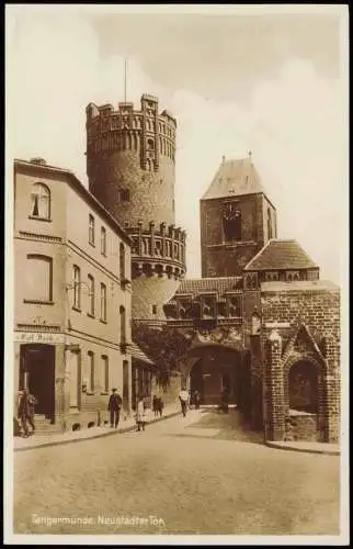 Ansichtskarte Tangermünde Geschäft, Neustädter Tor 1930