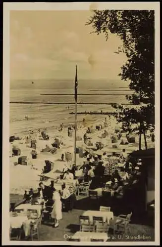 Ansichtskarte Kölpinsee (Usedom)-Loddin a. Usedom Strandleben Restaurant 1932