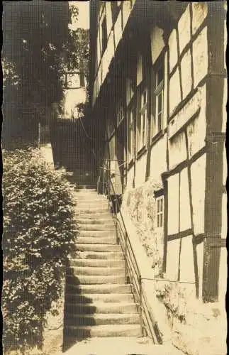 Tecklenburg Treppenaufgang an den Fachwerkhäusern 1930 Privatfoto