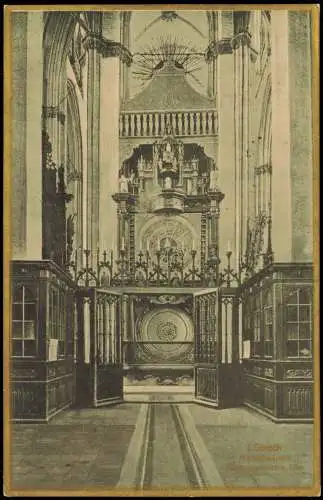 Ansichtskarte Lübeck Marienkirche - Chor Altar 1925 Goldrand