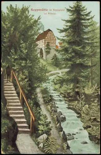 Ansichtskarte Hosterwitz-Dresden Keppmühle - Künstlerkarte 1915