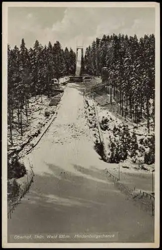 Ansichtskarte Oberhof (Thüringen) Hindenburgschanze Skisprung 1938