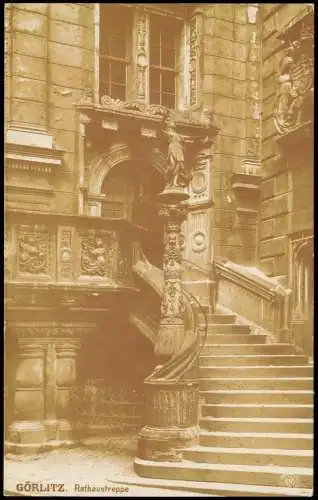 Ansichtskarte Görlitz Zgorzelec Rathaustreppe Altes Rathaus Fotokarte 1905