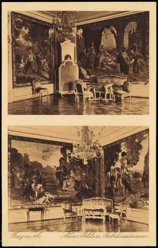 Ansichtskarte Bayreuth 2 Bild Neues Schloß Gobelinzimmer 1929