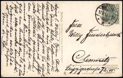 Ansichtskarte Eisenach Betende vor Jesuskreuz Wartburg 1912
