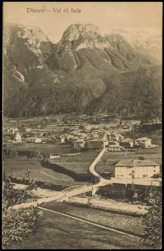 Cartolina Dimaro Bz. Trient Weg zur Stadt 1912