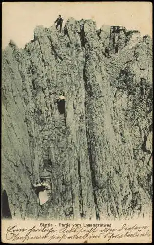 Ansichtskarte Schwende Säntis Partie vom Lysengratweg Frauen 1911