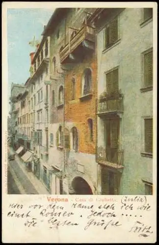 Cartolina Verona Verona Casa di Giulietta. (Julia) 1903