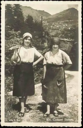 Ansichtskarte .Schweiz Schweiz Tessin Typen Costumi Ticinesi Frauen 1934