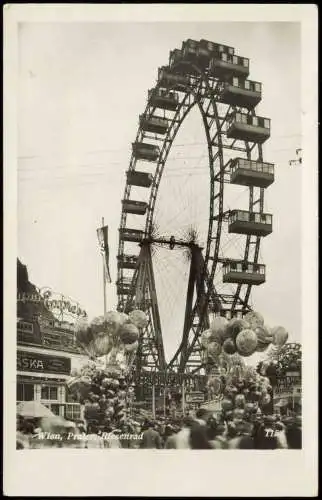 Ansichtskarte Wien Prater Riesenrad Propaganda Beflaggung 1939