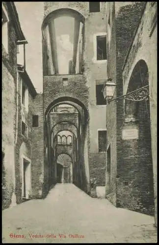 Cartolina Siena Veduta della Via Galluza 1912