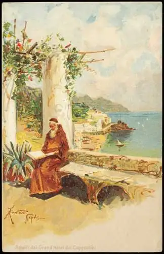 Amalfi Grand Hôtel dei Cappuccini Geistlicher Künstlerkarte 1908