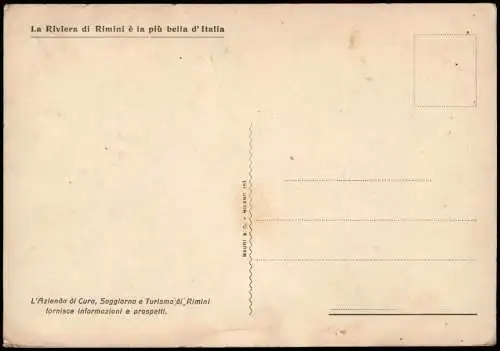 Cartolina Rimini Una visione della marina 1928