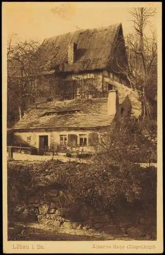 Ansichtskarte Löbau Ältestes Haus Ziegenkopf Oberlausitz 1924