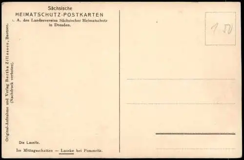 Lauske b. Pommritz-Weißenberg Wóspork Im Mittagsschatten - Oberlausitz 1925