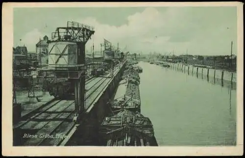 Ansichtskarte Gröba-Riesa Hafen 1927