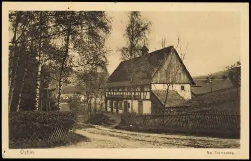 Ansichtskarte Oybin Fachwerkhaus am Thomasberg 1925