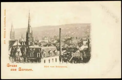 Ansichtskarte Barmen-Wuppertal Blick vom Hohenstein. 1903