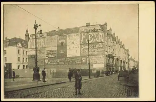 Ansichtskarte Barmen-Wuppertal Straßenpartie Werbung am Haus 1928