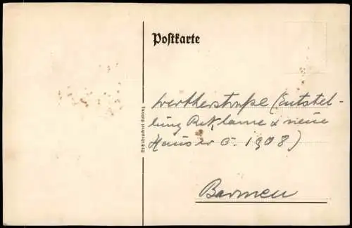 Ansichtskarte Barmen-Wuppertal Straßenpartie Werbung am Haus 1928