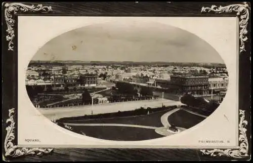 Postcard Palmerston North Square 1911 Passepartout  New Zealand