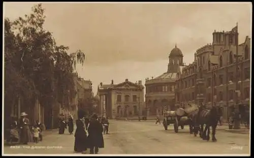 Postcard Oxford The Board Straßenszene 1929
