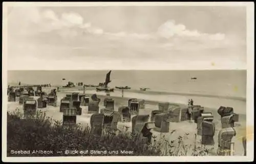 5 Ansichtskarten Lot Ahlbeck (Usedom): Strand und Seebrücke 1960