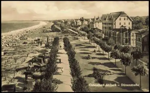 5 Ansichtskarten Lot Ahlbeck (Usedom): Strand und Seebrücke 1960