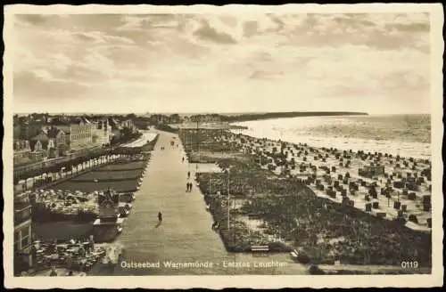 4 Ansichtskarten Lot Warnemünde-Rostock Strand, Mole 1960