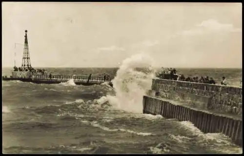 4 Ansichtskarten Lot Warnemünde-Rostock Strand, Mole 1960