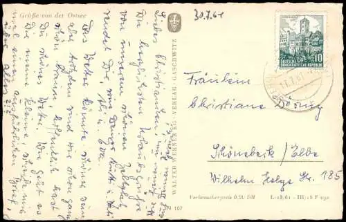 Lot 6 Ansichtskarten Grüße von der Ostsee, Möwen, Wellen, Stimmungsbilder 1960