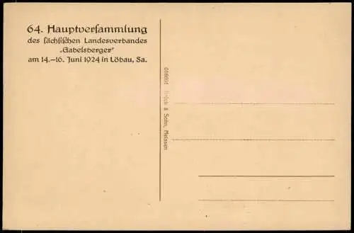 Ansichtskarte Löbau Kirchen und Bauernhäuser 1913