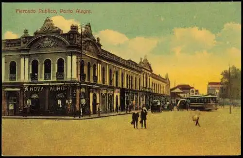 Postcard Porto Alegre Mercado Publico 1913  Brasil Basil